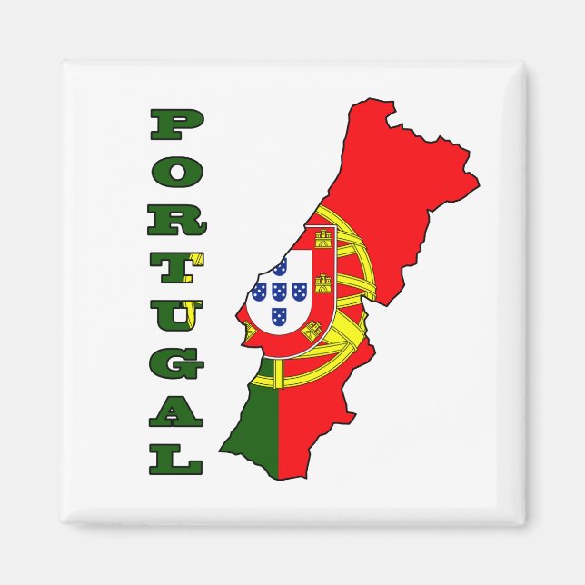 Aimant Drapeau sur la carte du Portugal (Devant)