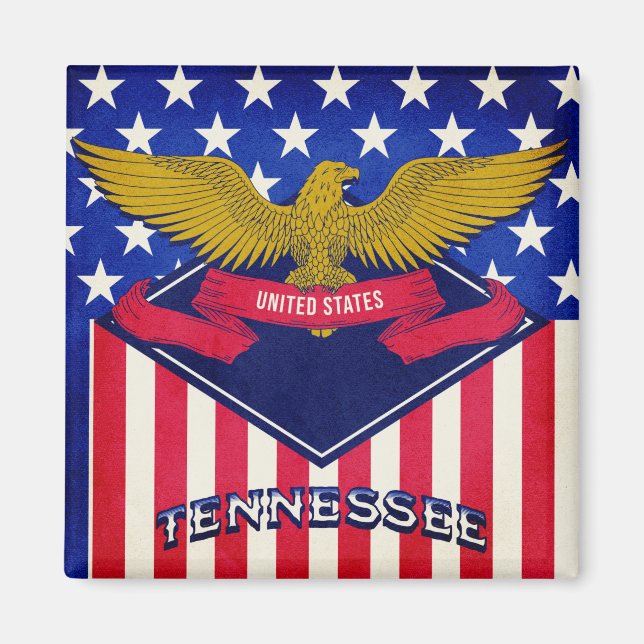 Aimant Drapeau Tennessee USA (Devant)