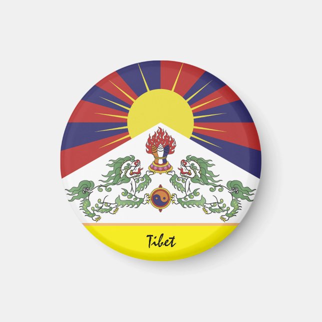 Aimant Drapeau tibétain & Tibet - Voyage Himalaya / Lhass (Devant)
