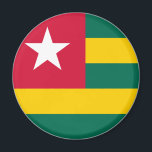 Aimant Drapeau Togo<br><div class="desc">The Togolese flag is a flag with five equal horizontbands with in the left corner a conton and a star. The used colors in the flag are red,  green,  yellow,  white. The proportion of the Togolese flag is 1:1.618 La Flag du Togo a adopté en 1960.</div>