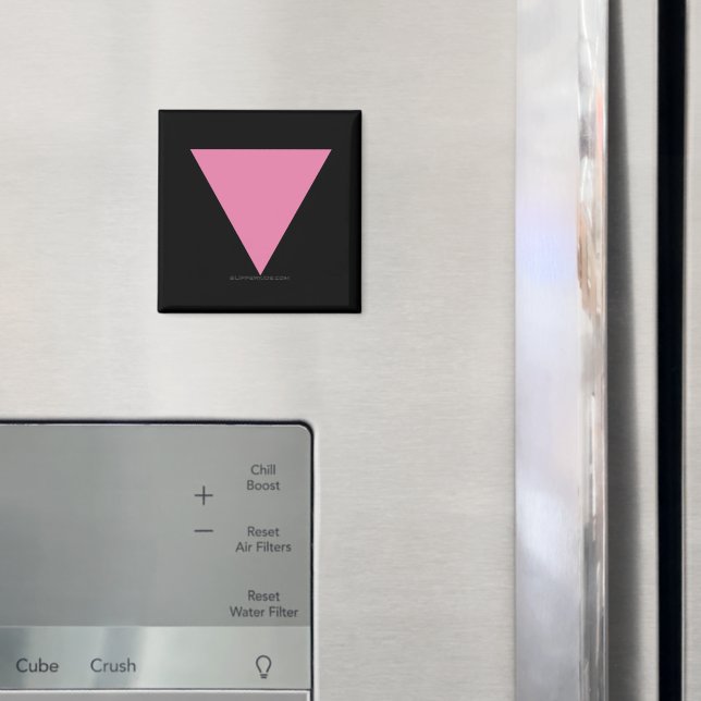 Aimant Drapeau triangle rose de SlipperyJoe's symbole ros (In situ (réfrigérateur))