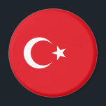 Aimant Drapeau turc (Turquie)<br><div class="desc">Ce dessin présente le drapeau national de la Turquie (Türkiye), officiellement la République de Turquie (Türkiye Cumhuriyeti), est un pays transcontinental situé principalement sur la péninsule anatolienne en Asie occidentale, avec une plus petite partie sur la péninsule des Balkans dans le sud-est de l'Europe. La Thrace orientale, partie de la...</div>