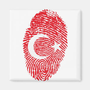 Aimant Drapeau Turquie Empreinte d'empreintes digitales I