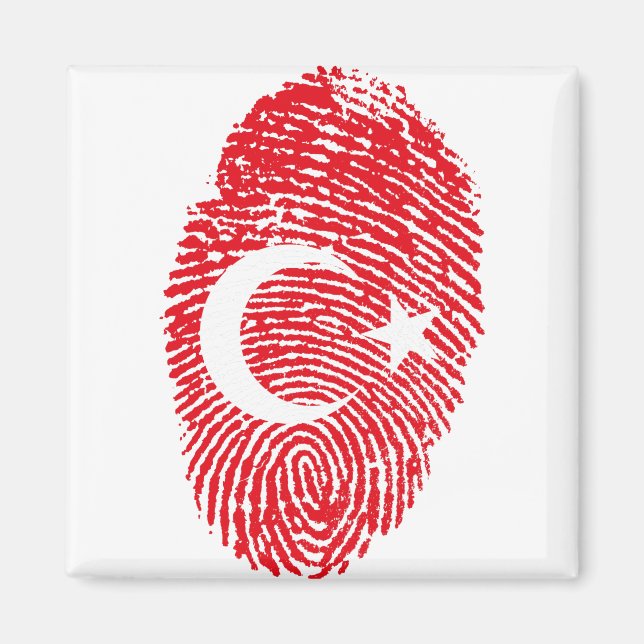 Aimant Drapeau Turquie Empreinte d'empreintes digitales I (Devant)
