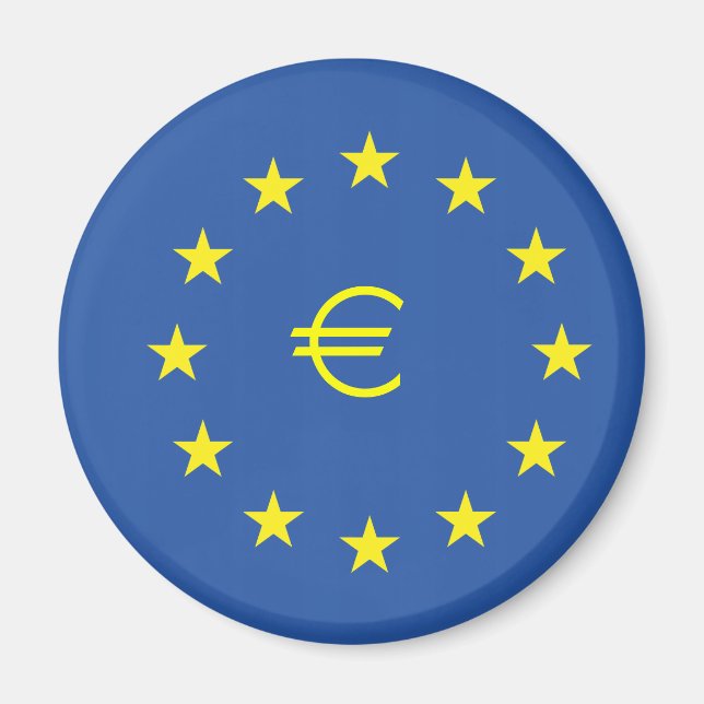 Aimant Drapeau UE.avec symbole EURO (Devant)