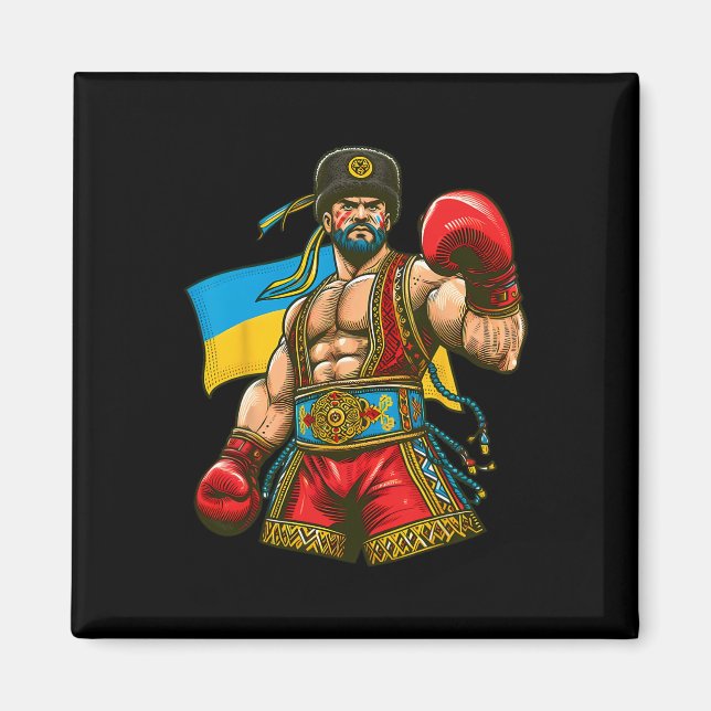 Aimant Drapeau Ukraine Boxer Ukraine (Devant)