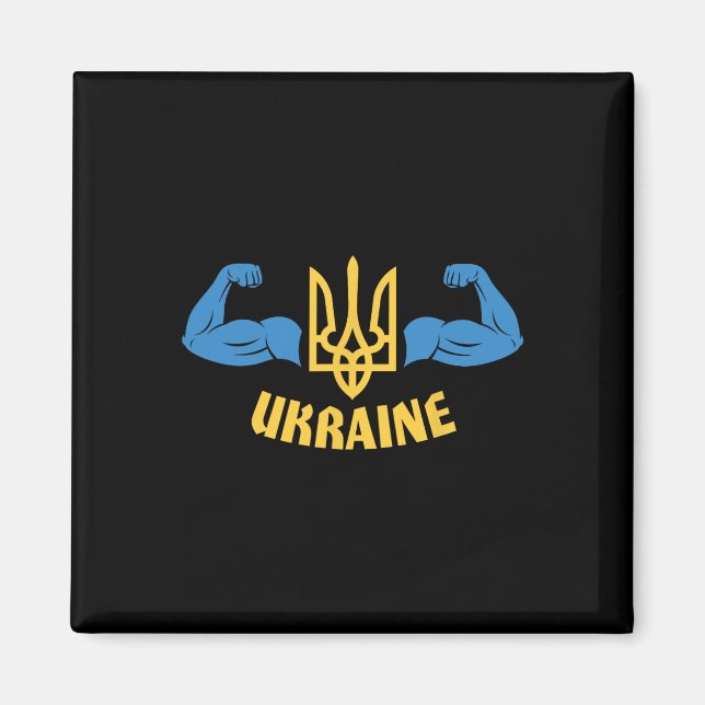 Aimant Drapeau ukrainien Hommes ukrainiens Citation ukrai (Devant)