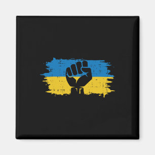 Aimant Drapeau ukrainien Poing Résistance ukrainienne Man