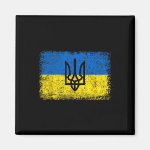 Aimant Drapeau ukrainien vintage Ukraine Armée Triden ukr