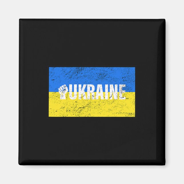 Aimant Drapeau ukrainien vintage ukrainien Fierté 8  (Devant)