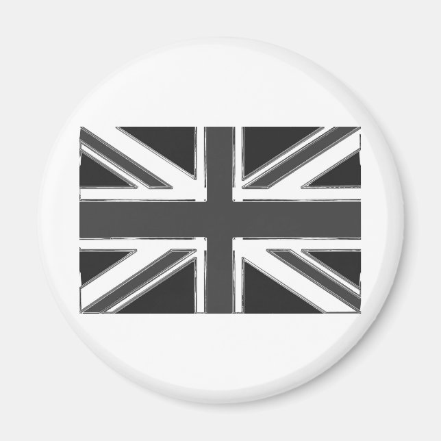 Aimant Drapeau Union Jack du Royaume-Uni - Chrome (Devant)
