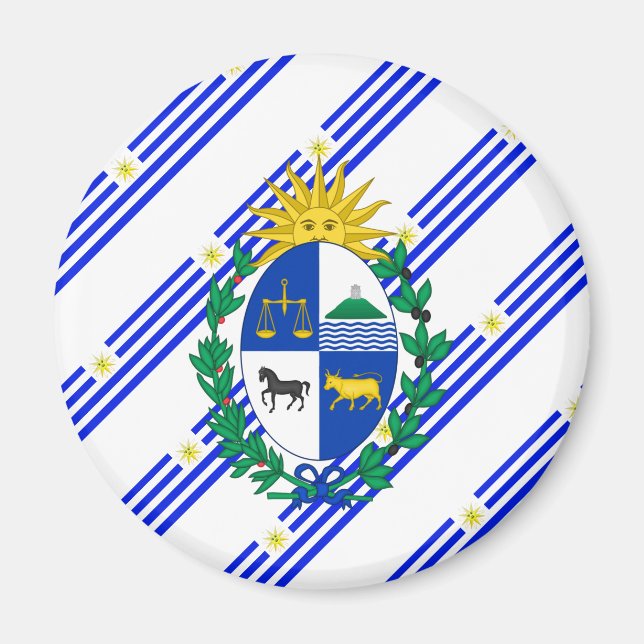 Aimant Drapeau uruguayen à rayures (Devant)