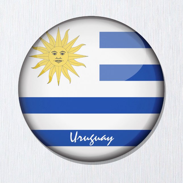 Aimant Drapeau uruguayen & Uruguay - Amateurs de voyages/ (Créateur téléchargé)