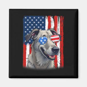 Aimant Drapeau Usa Amérique Lévrier Irlandais Chien 4 Jui