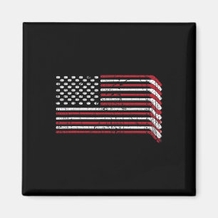 Aimant Drapeau Usa Bâtons De Hockey Fierté Américaine 4 J