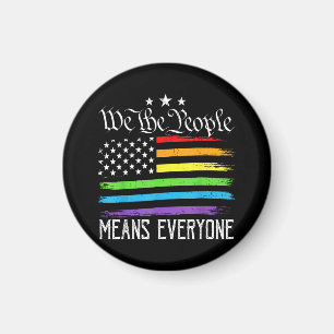 Aimant Drapeau USA Égalité LGBTQ Nous le Peuple Signifie