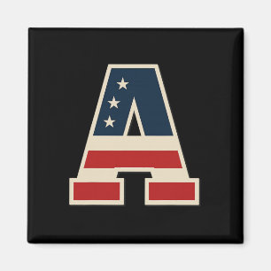 Aimant Drapeau Usa Lettre A Étoiles Rayures Trio Frie Cor
