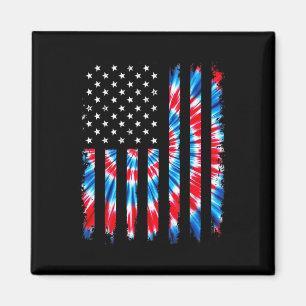 Aimant Drapeau Usa Tie Dye Drapeau Patriotique Américain