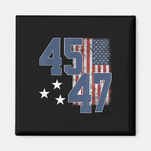 Aimant Drapeau Vintage américain du président Trump 45 47