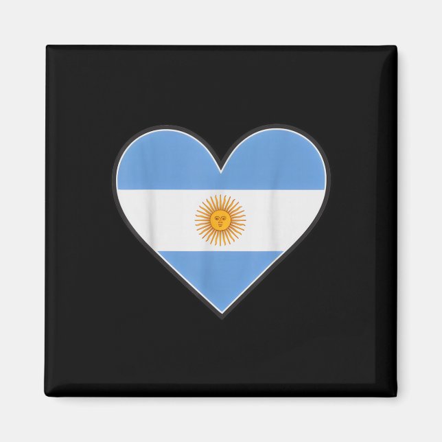 Aimant Drapeau vintage argentine cœur fierté nationale ac (Devant)