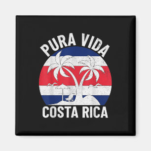 Aimant Drapeau vintage Costa Rica Pura Vida Beach Summer 