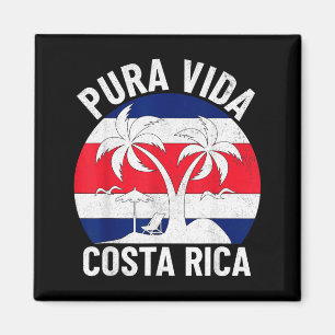Aimant Drapeau vintage Costa Rica Pura Vida Plage Été