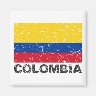 Aimant Drapeau Vintage de Colombie