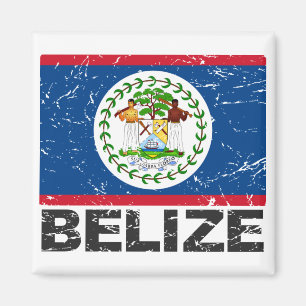 Aimant Drapeau Vintage du Belize