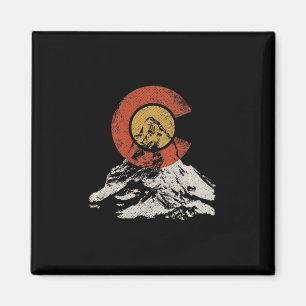 Aimant Drapeau vintage du Colorado Montagne Coucher de so