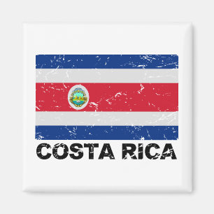 Aimant Drapeau Vintage du Costa Rica