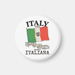 Aimant Drapeau vintage du pays Italie