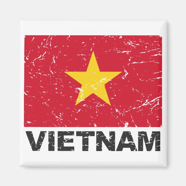 Aimant Drapeau Vintage du Vietnam (Devant)