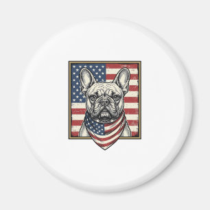 Aimant Drapeau vintage patriotique Bouledogue français