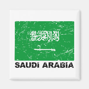 Aimant Drapeau Vintage Saudia Arabia