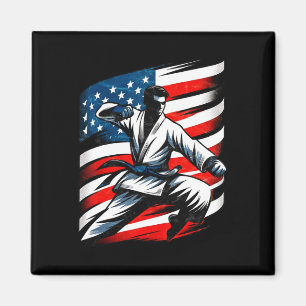 Aimant Drapeau vintage Usa Distorsion Japonais Art Karate