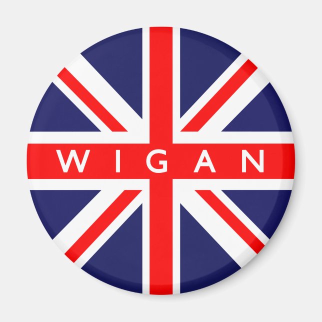 Aimant Drapeau Wigan (Devant)