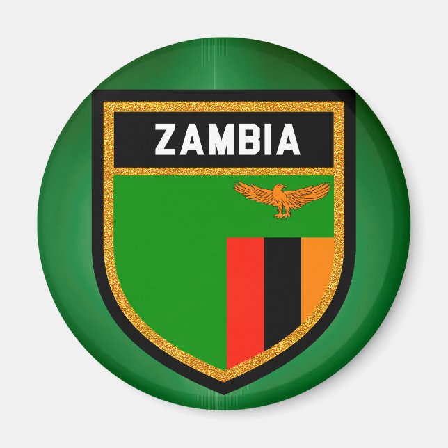 Aimant Drapeau Zambie (Devant)