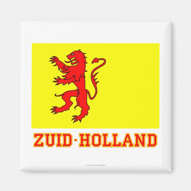 Aimant Drapeau Zuid-Holland avec nom (Devant)