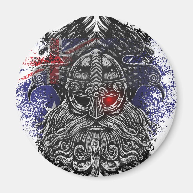 Aimant Drapeaux australiens mythologie viking épées corbe (Devant)