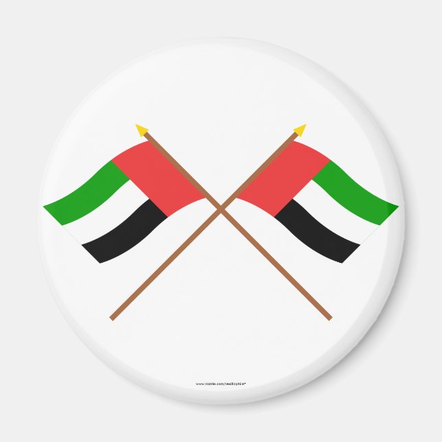 Aimant Drapeaux croisés des EAU et du Fujairah (Devant)