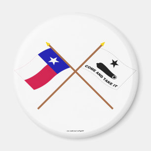 Aimant Drapeaux croisés du Texas et de Gonzales