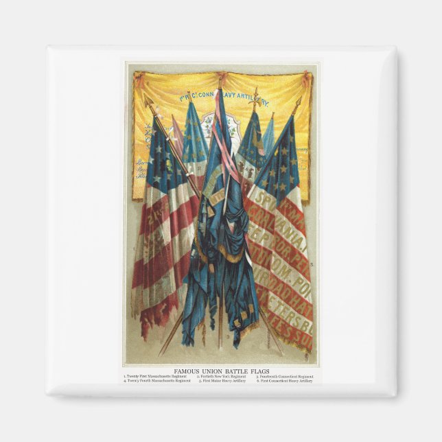 Aimant Drapeaux de bataille de la guerre civile no 3 (Devant)