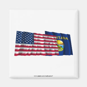 Aimant Drapeaux de ondulation des Etats-Unis et du