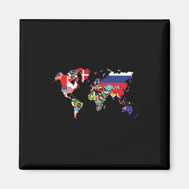 Aimant Drapeaux Des Pays Du Monde Carte Internationale (Devant)