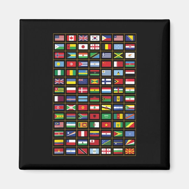Aimant Drapeaux Des Pays Du Monde International (Devant)