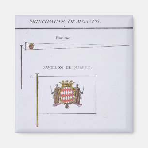 Aimant Drapeaux du Monaco, d'un livre français des