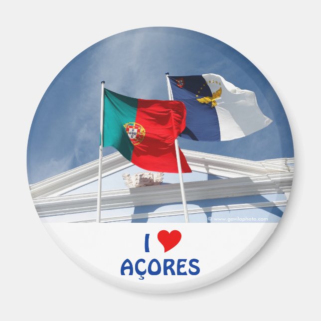 Aimant Drapeaux du Portugal et des Açores (Devant)