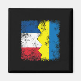 Aimant Drapeaux France Ukraine Moitié Racines Ukrainienne