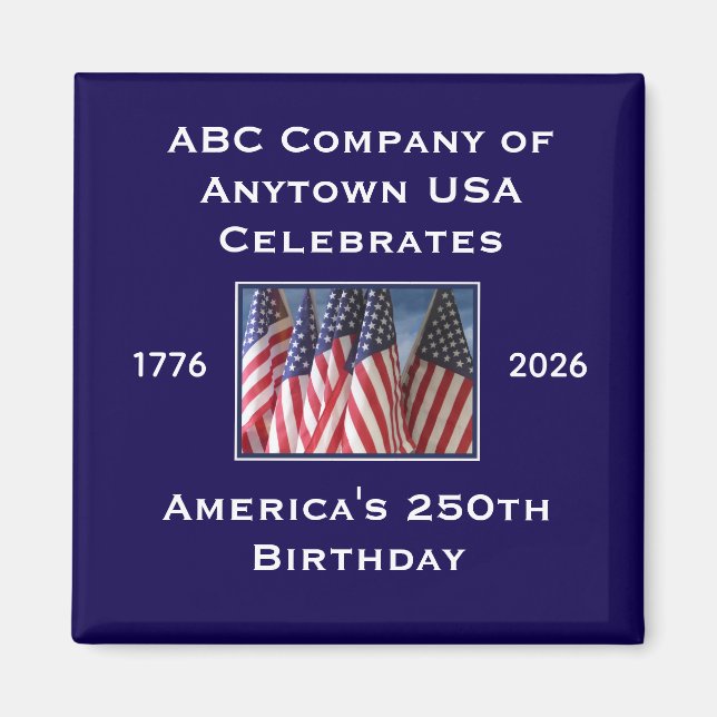 Aimant Drapeaux patriotiques des États-Unis pour le 250e  (Devant)