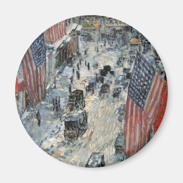 Aimant Drapeaux sur la 57e Rue par Frederick Childe Hassa (Devant)